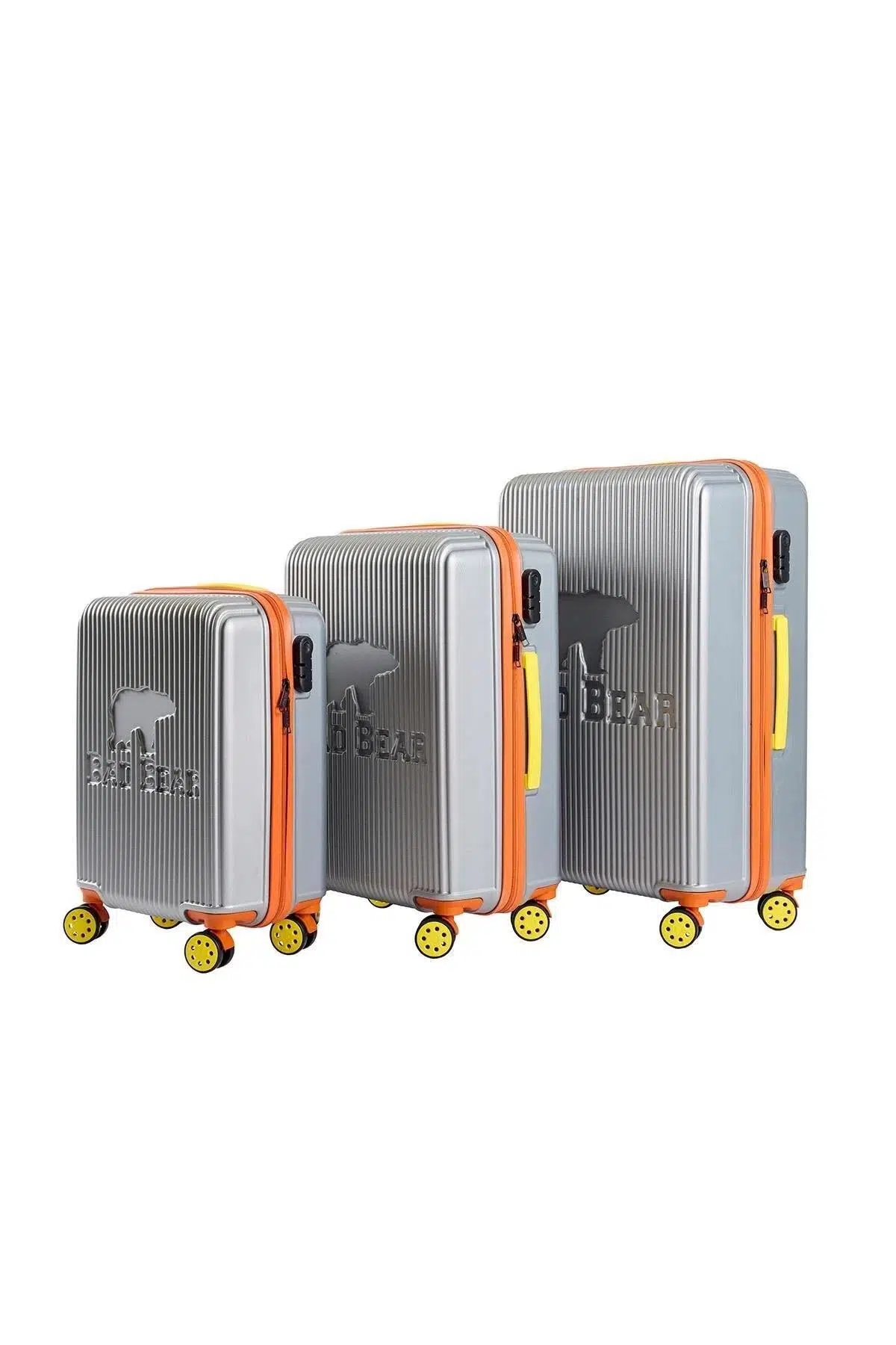 Bad Bear Logo Suitcase Gri 3'lü Set Valiz (444 veritabanından da düşülecek.)
