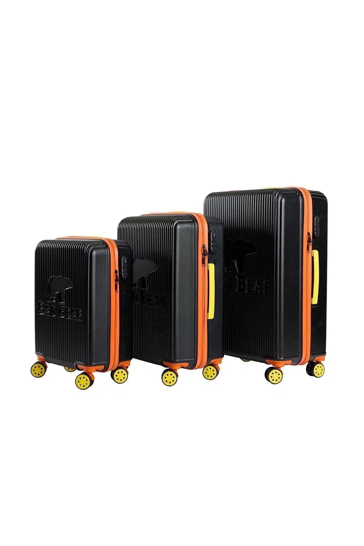Bad Bear Logo Suitcase Siyah 3'lü Set Valiz (444 veritabanından da düşülecek.)