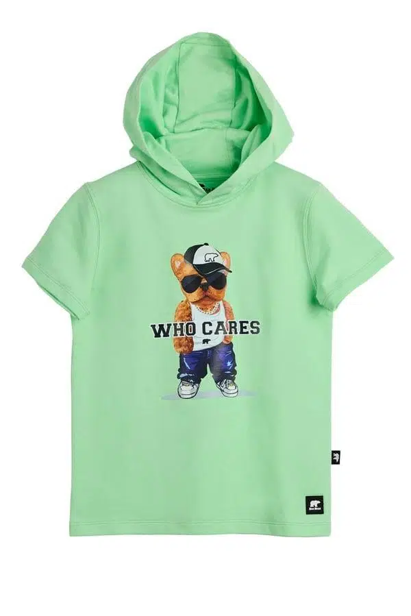 Bad Bear Mood 24.06.12.001Y Yeşil Çocuk Baskılı Hoodie Sweatshirt