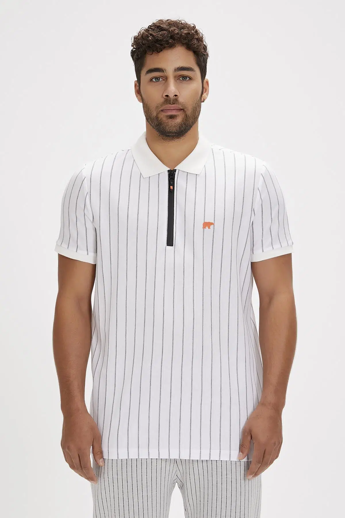 Bad Bear Theo Poloneck 24.01.07.001B Beyaz Erkek Polo Yaka Tişört