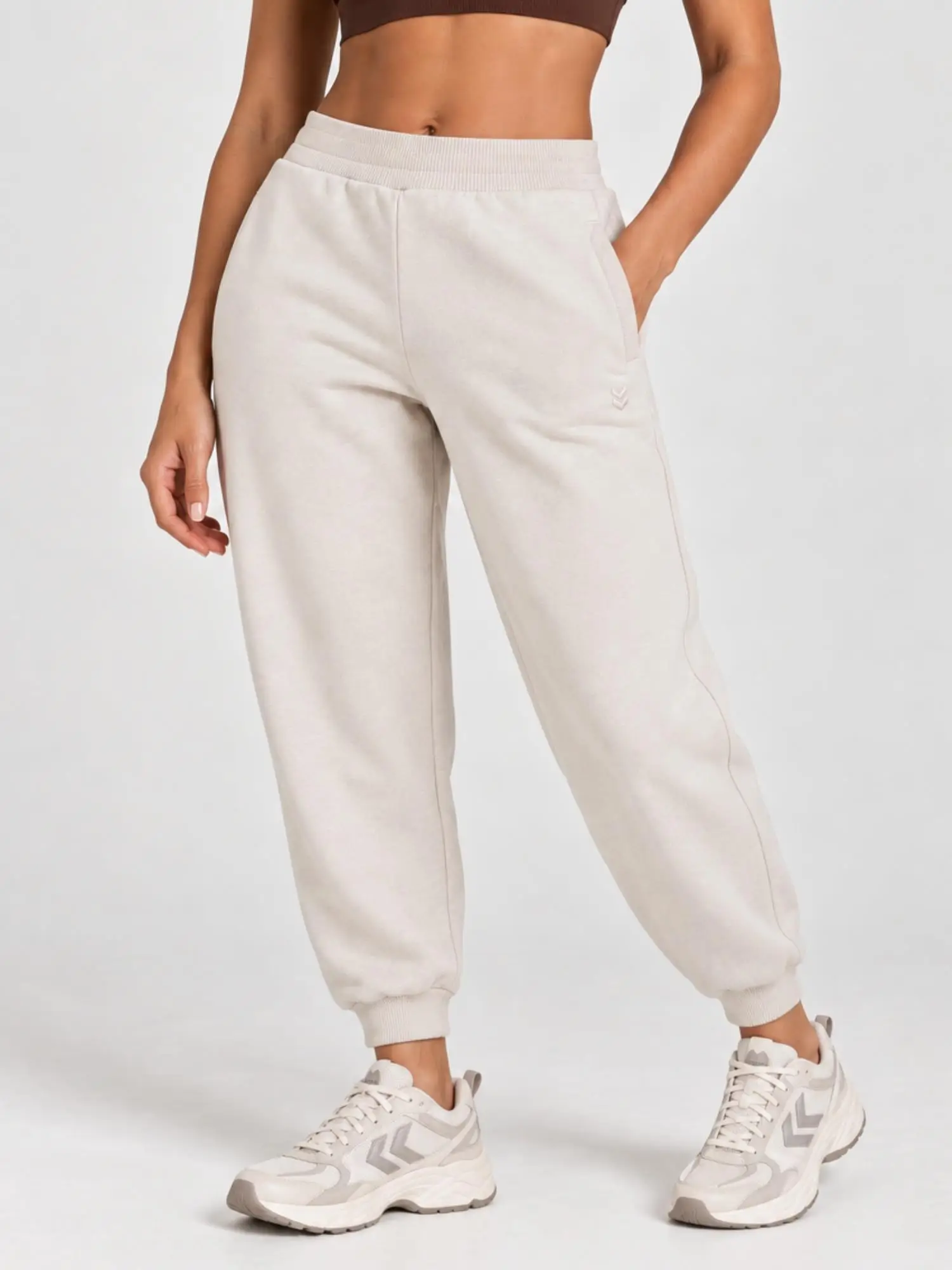 hummel Dellax Pants 932524-9719 Krem Kadın Eşofman Altı