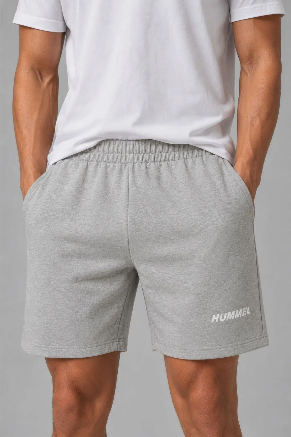 hummel Elemental Cotton Shorts 931980-2006 Gri Erkek Şort