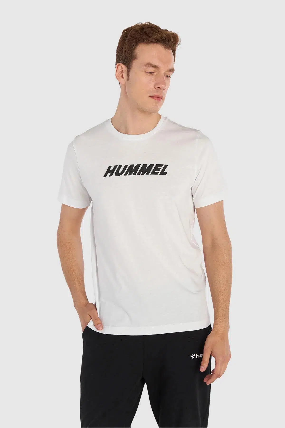 hummel Elemental Logo Cotton Tee Beyaz Erkek T-Shirt
