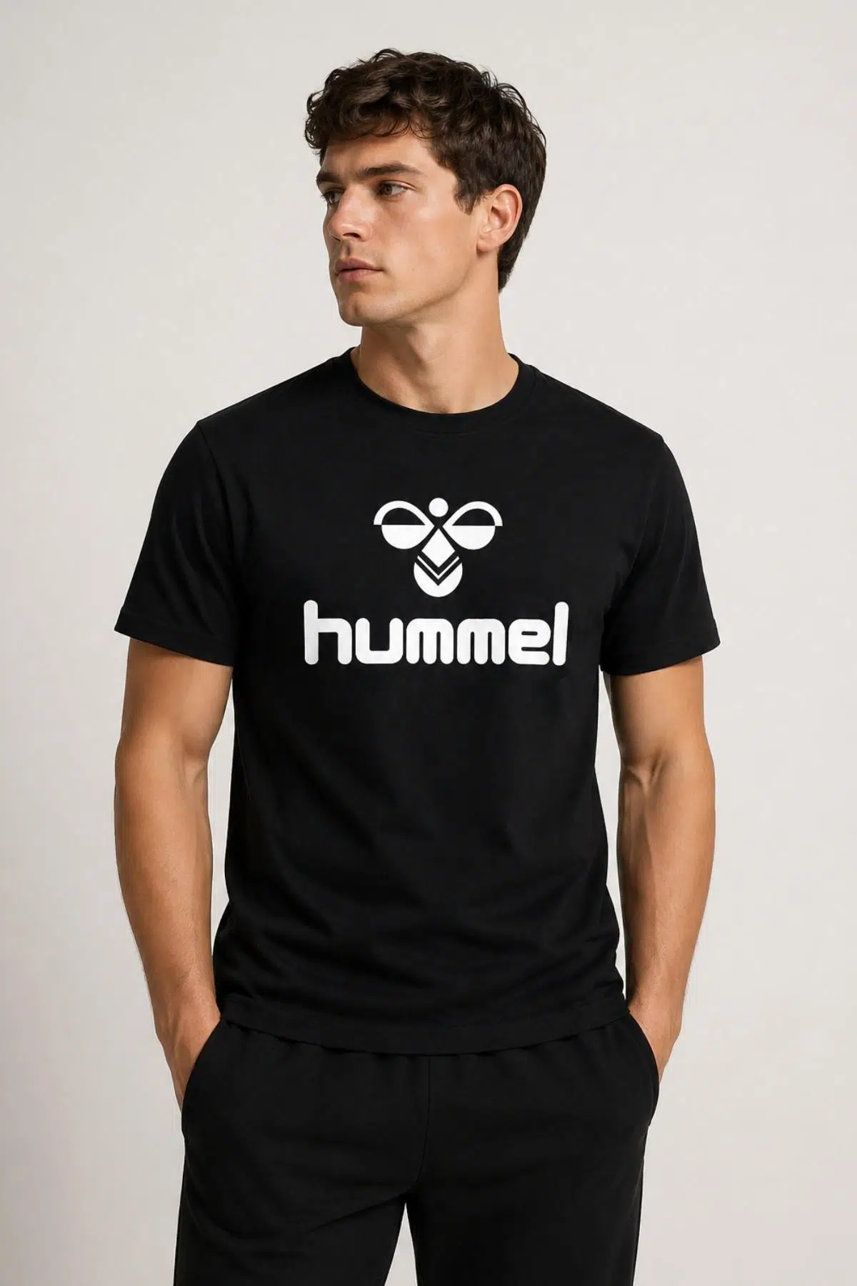 hummel Senes 922217-2001 Siyah Erkek T-Shirt