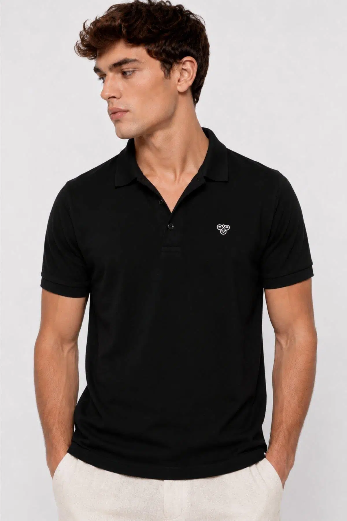 hummel Trona Polo 912358-2001 Siyah Erkek Polo Yaka T-Shirt