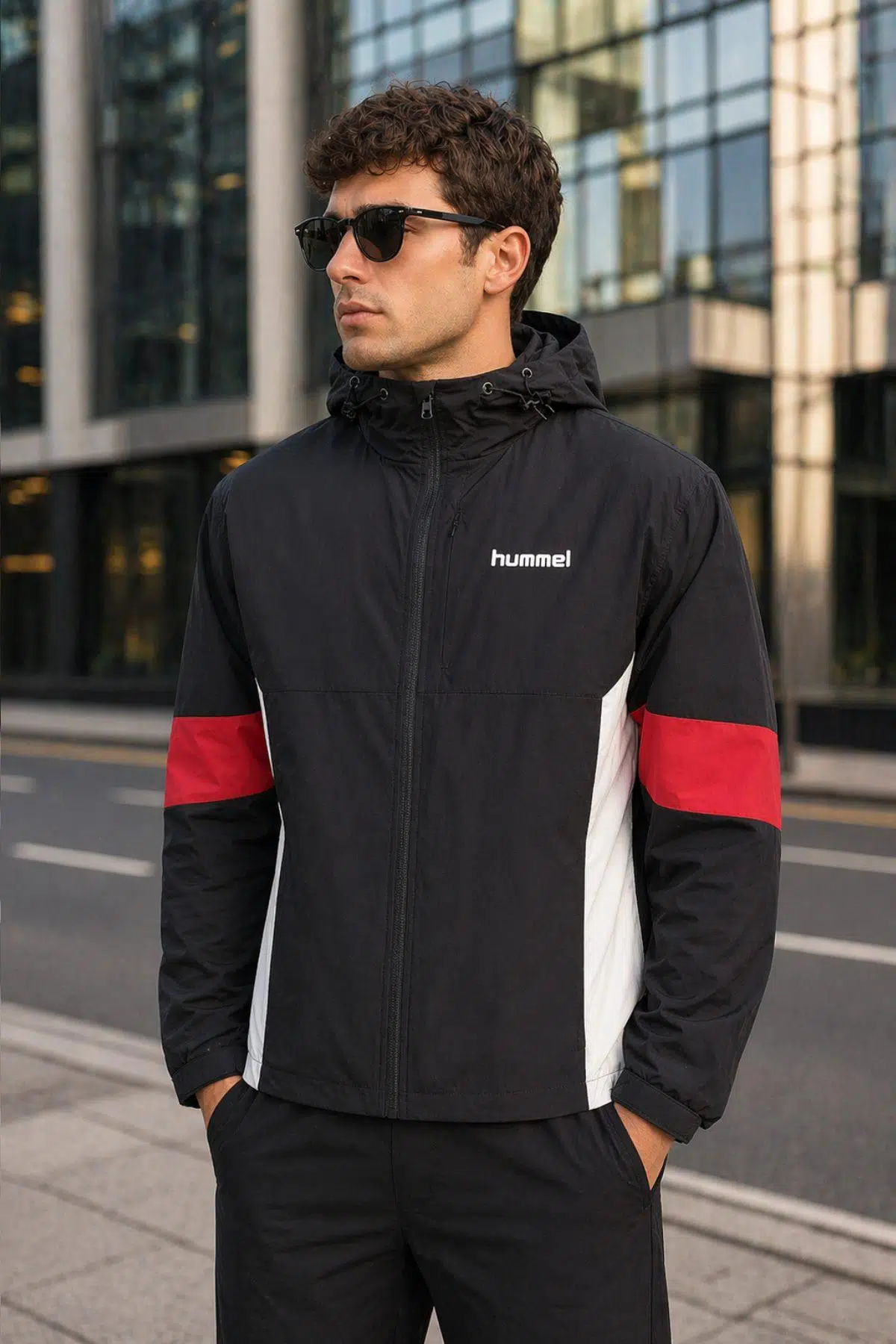 hummel Yeno 940279-2001 Rencoat Siyah Erkek Yağmurluk